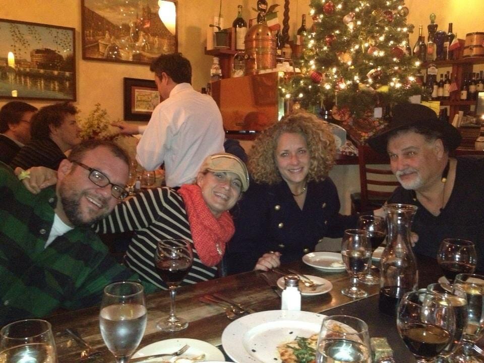 alycia marty rhiannon and her papa having dinner together