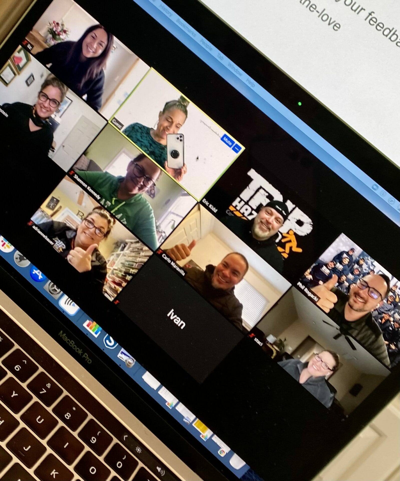 alycia with other people on a zoom call