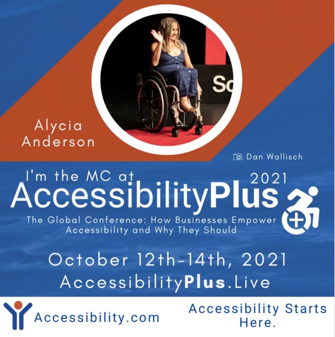 alycia being announced as mc at accessibility plus 2021