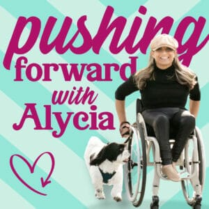 pushing forward with alycia podcast tile logo