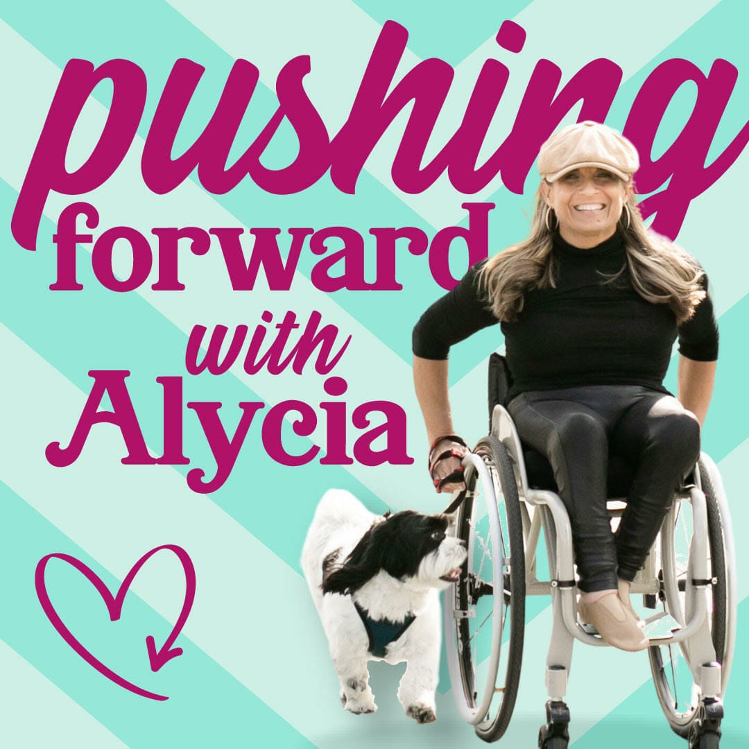 pushing forward with alycia podcast tile logo