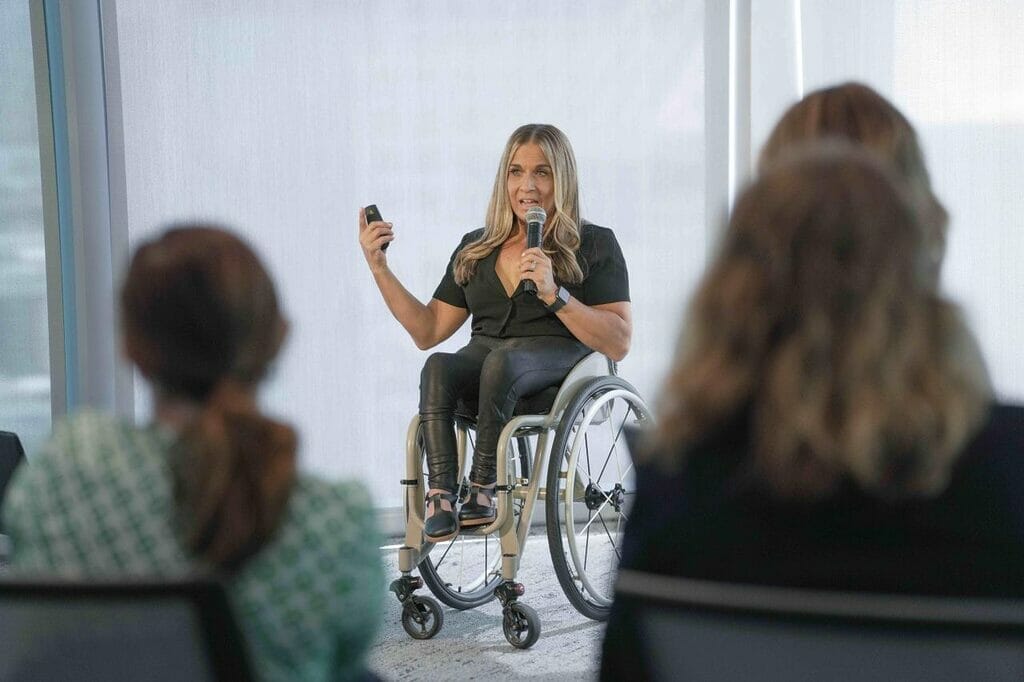 alycia speaking at blue shield disability inclusion alliance event