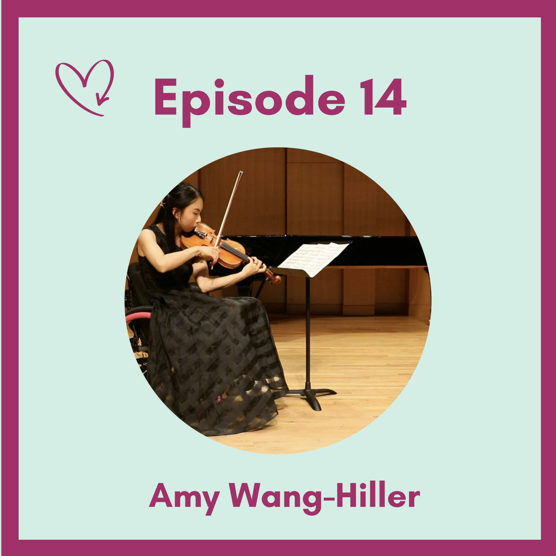 Amy Wang-Hiller playing violin on stage solo.