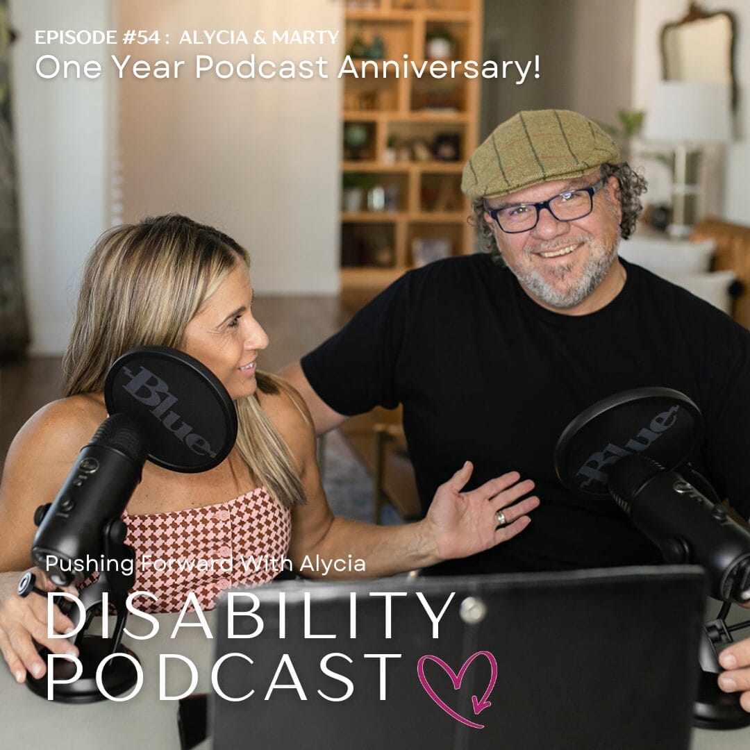 pushing forward with alycia epsiode fifty four celebrating the one year anniversary of the podcast with marty and alycia