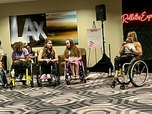 alycia speaking to the teens at rollettes experience