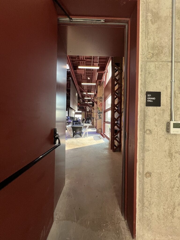 a glimpse of the backstage entrance the models would go through on their way to the runway