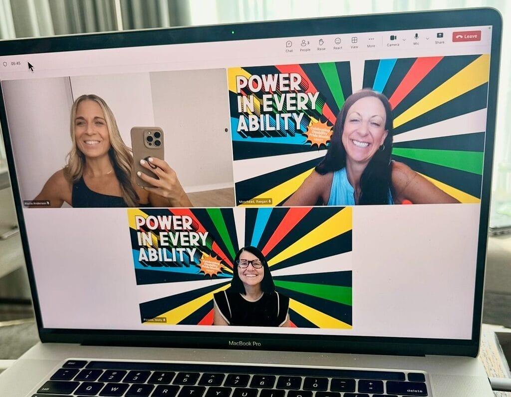 Alycia, Raegan and Molly on the screen share post event taking a selfie together on our debrief chat!
