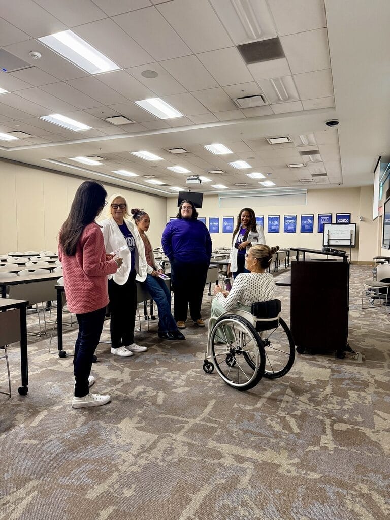 Alycia with audience QAs after the event