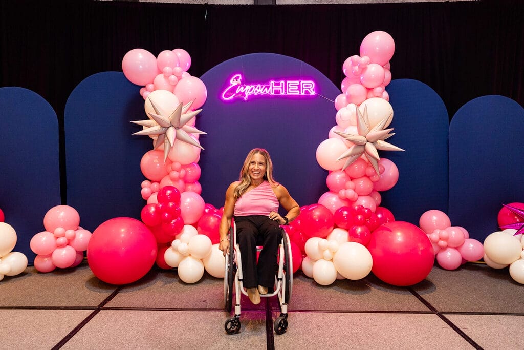 alycia on stage at the empowher event for womens history month